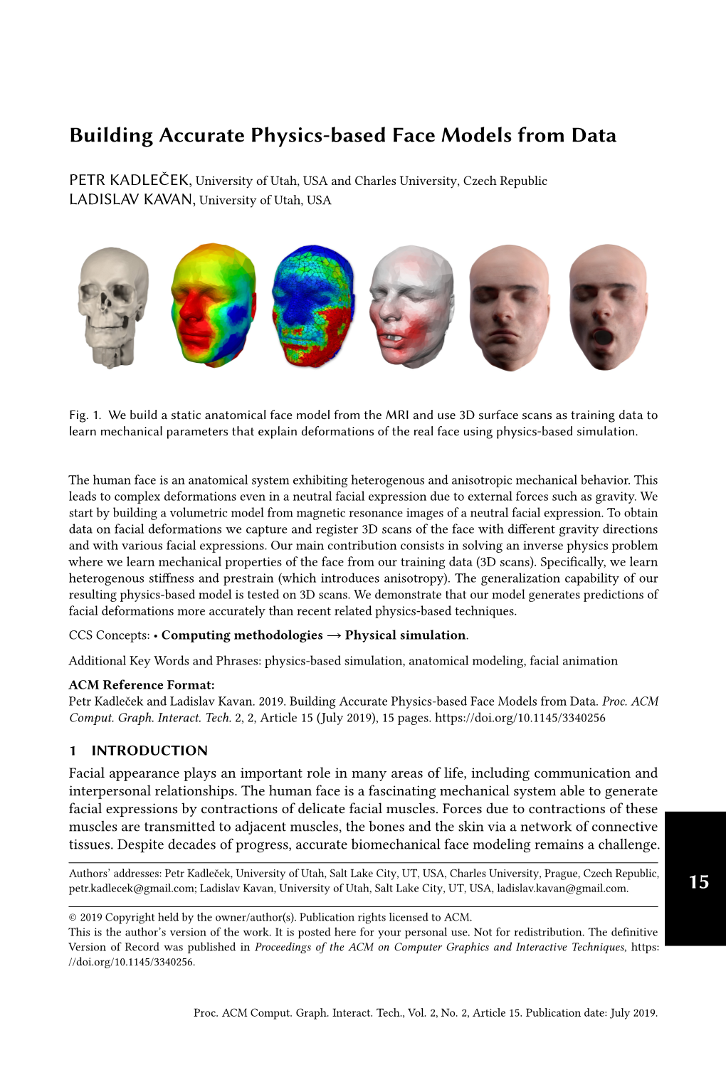 Building Accurate Physics-Based Face Models from Data