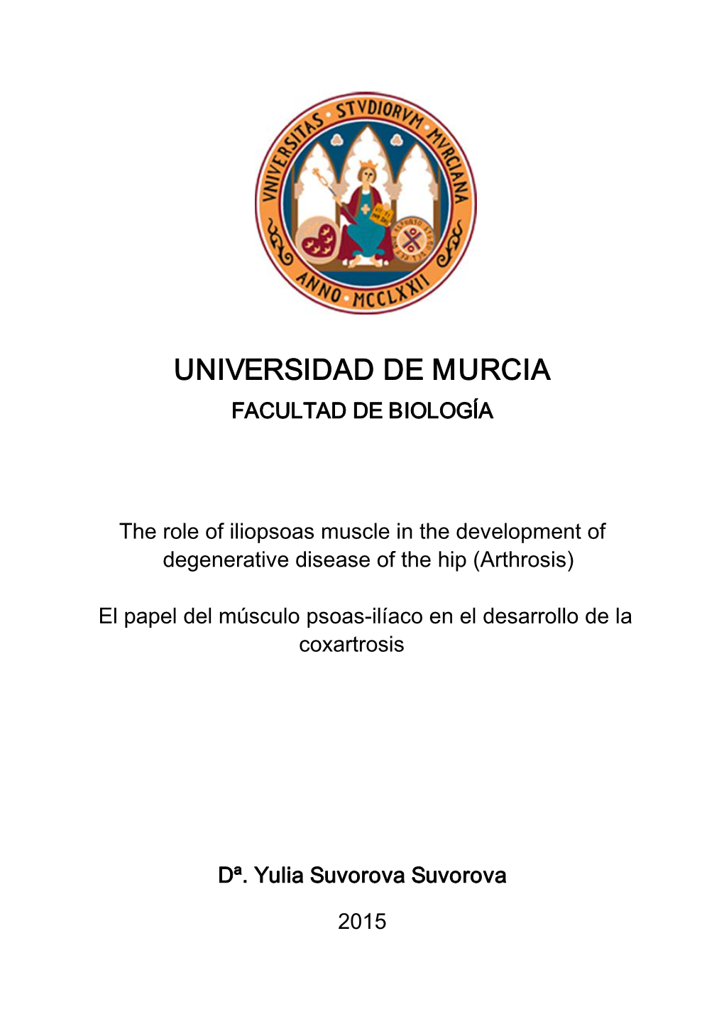 Universidad De Murcia Facultad De Biología