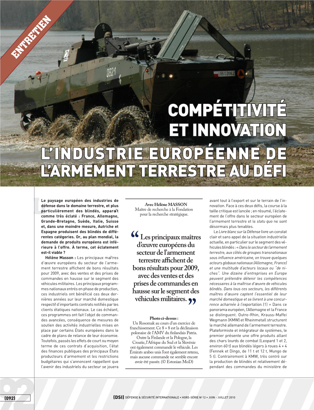 Compétitivité Et Innovation : L'industrie Européenne De L