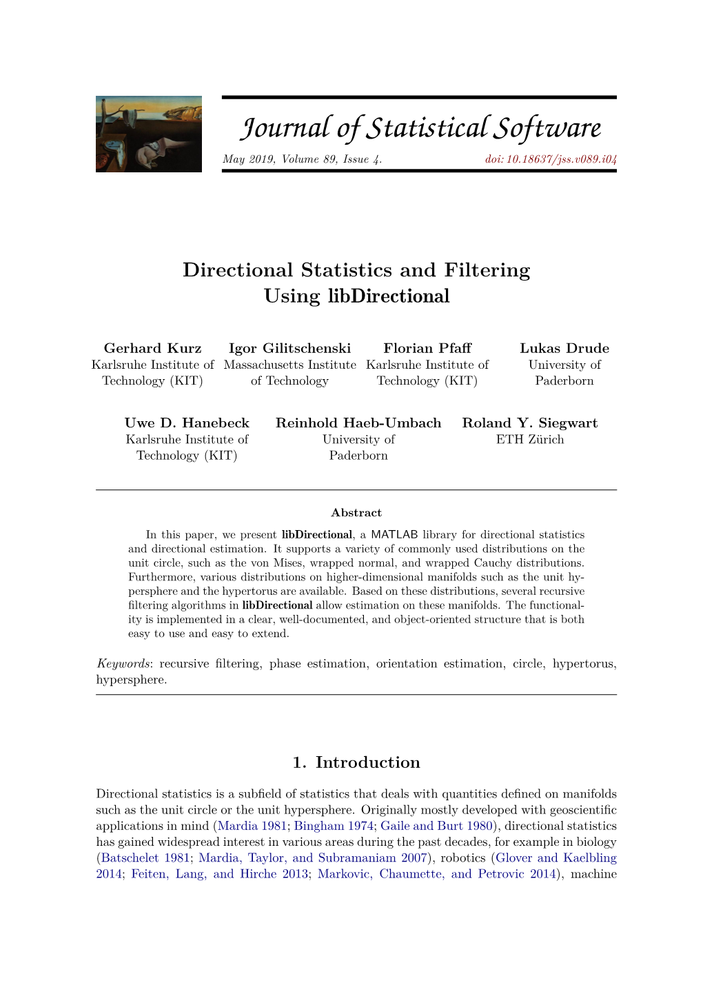 Directional Statistics and Filtering Using Libdirectional