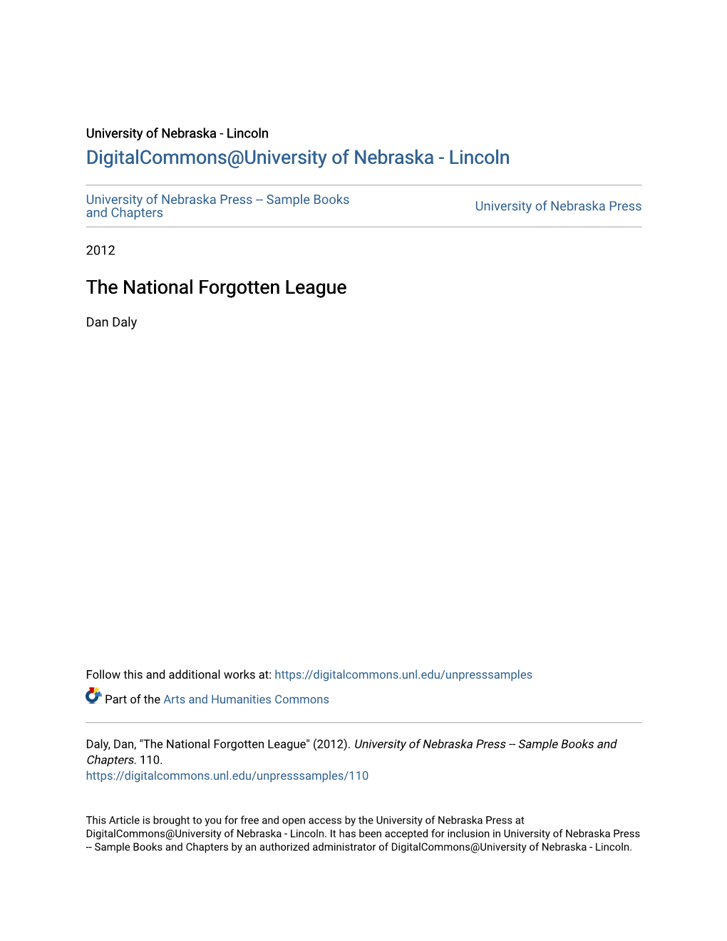 The National Forgotten League