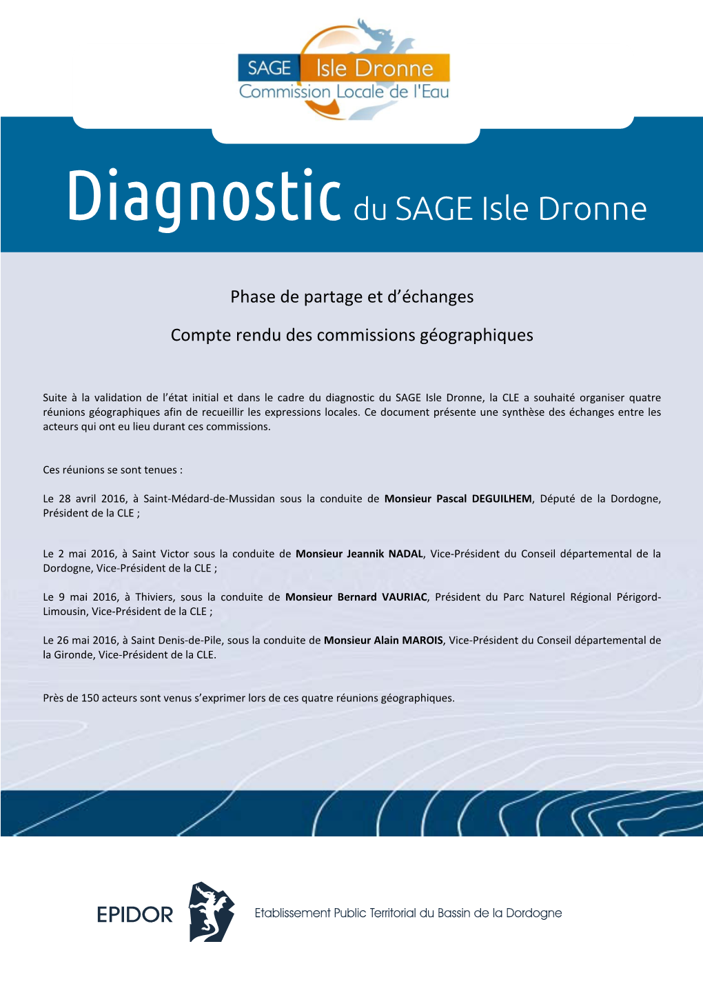 Diagnosticdu SAGE Isle Dronne