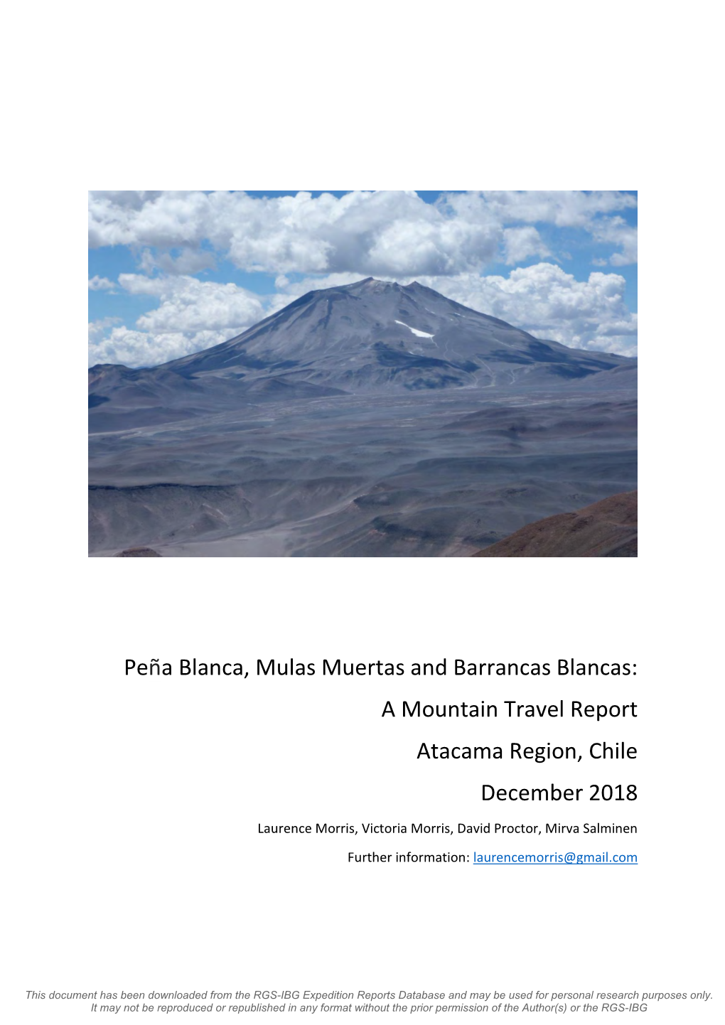 Peña Blanca, Mulas Muertas and Barrancas Blancas: a Mountain Travel Report Atacama Region, Chile December 2018