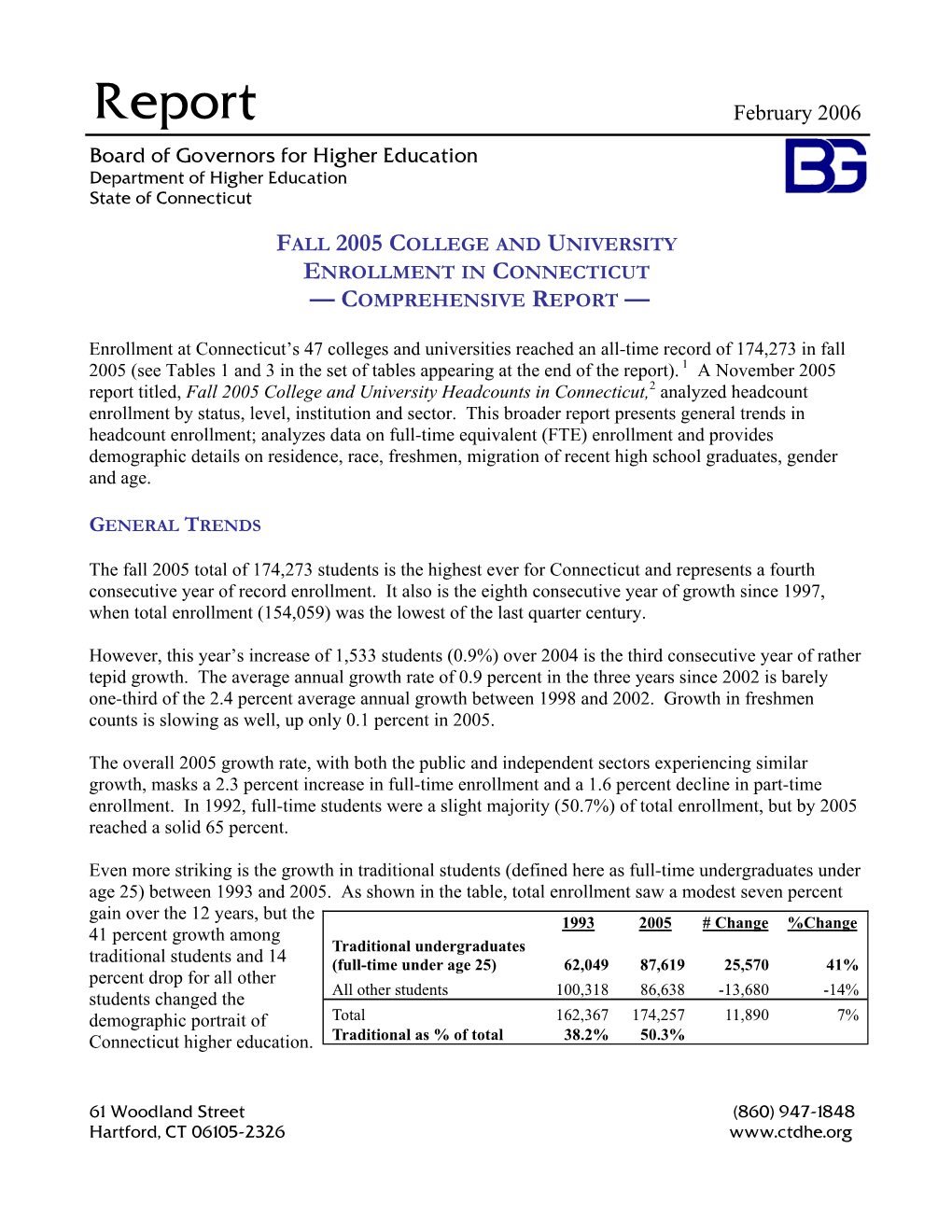 Fall 2005 Comprehensive Enrollment Report.Pub