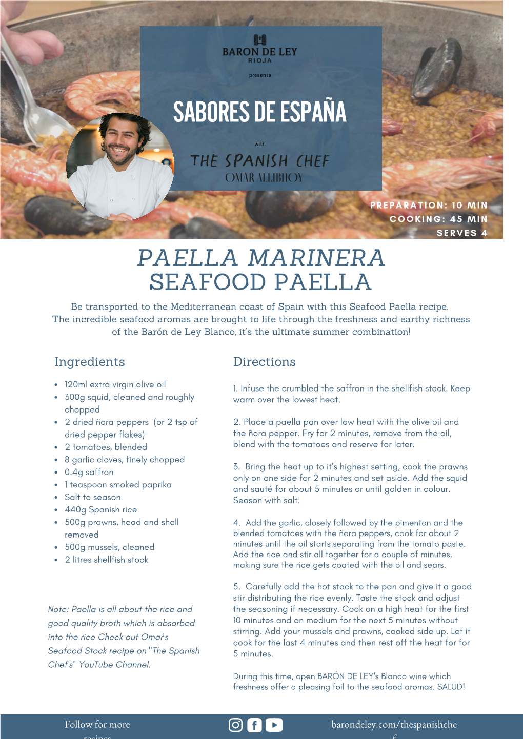 PAELLA MARINERA SEAFOOD PAELLA Be Transported to the Mediterranean Coast of Spain with This Seafood Paella Recipe