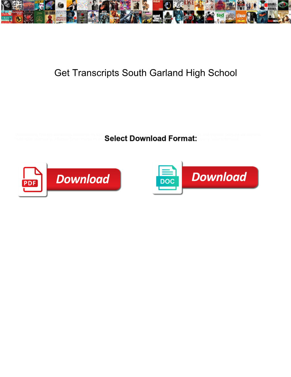 Get Transcripts South Garland High School