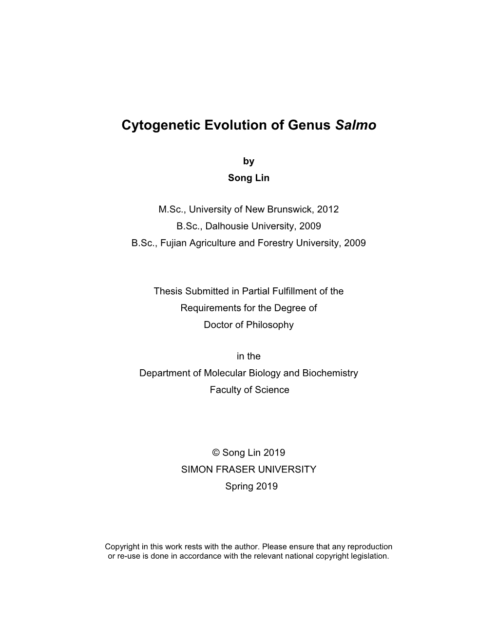 Cytogenetic Evolution of Genus Salmo