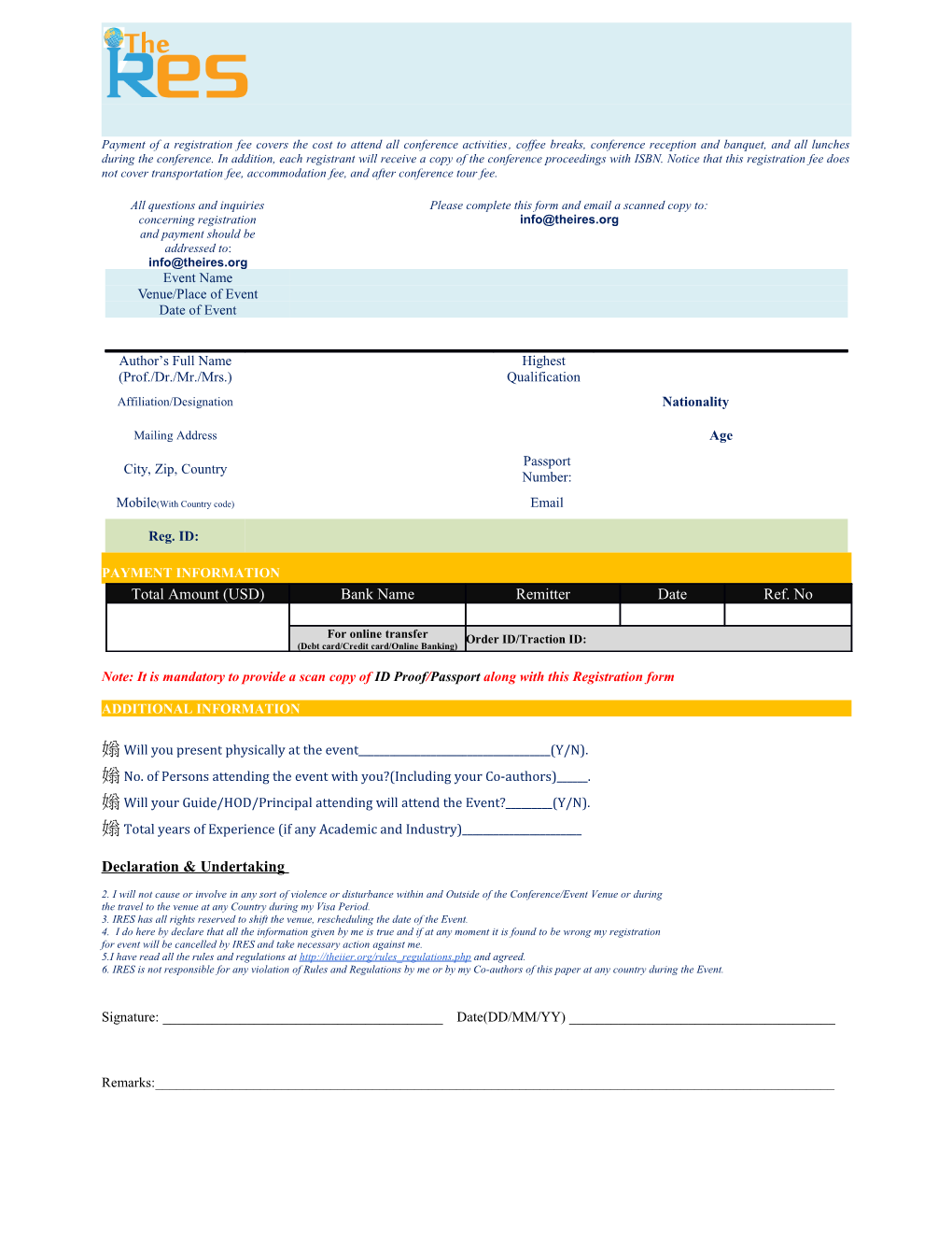 Ieee Rtcsa 2014 Registration Form