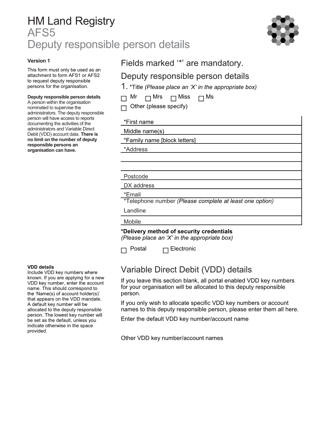 Deputy Responsible Person Details