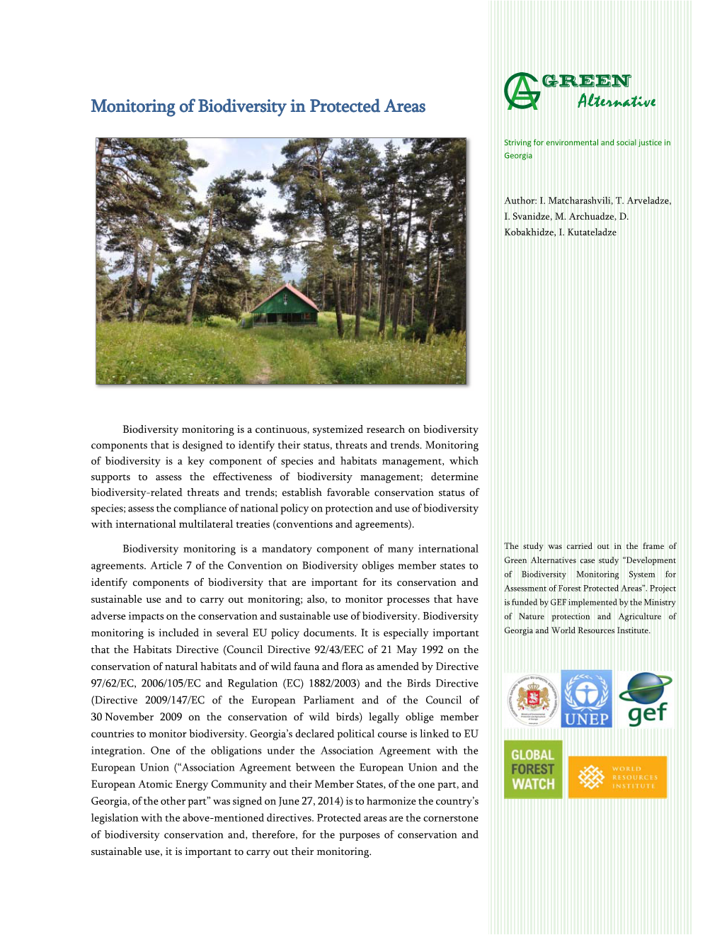 Monitoring of Biodiversity in Protected Areas