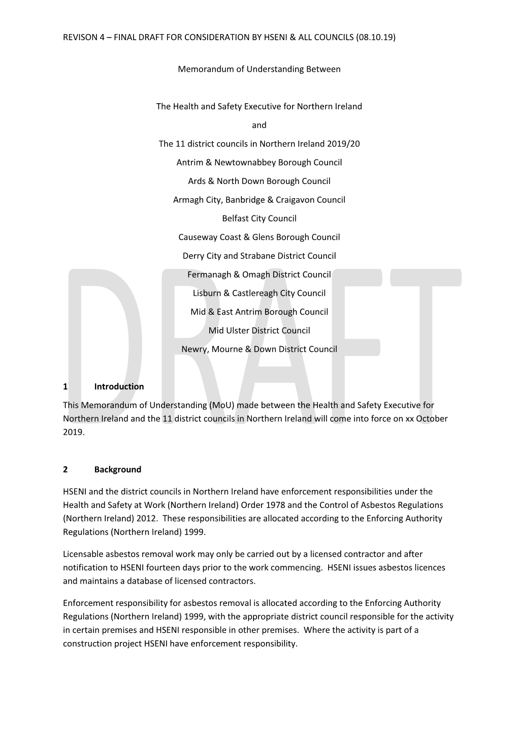 Revison 4 – Final Draft for Consideration by Hseni & All Councils (08.10.19)
