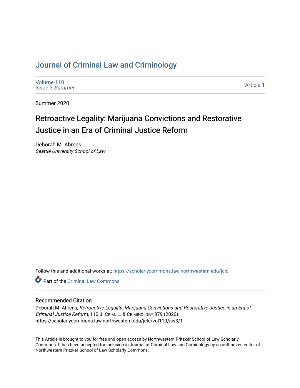 Marijuana Convictions and Restorative Justice in an Era of Criminal Justice Reform