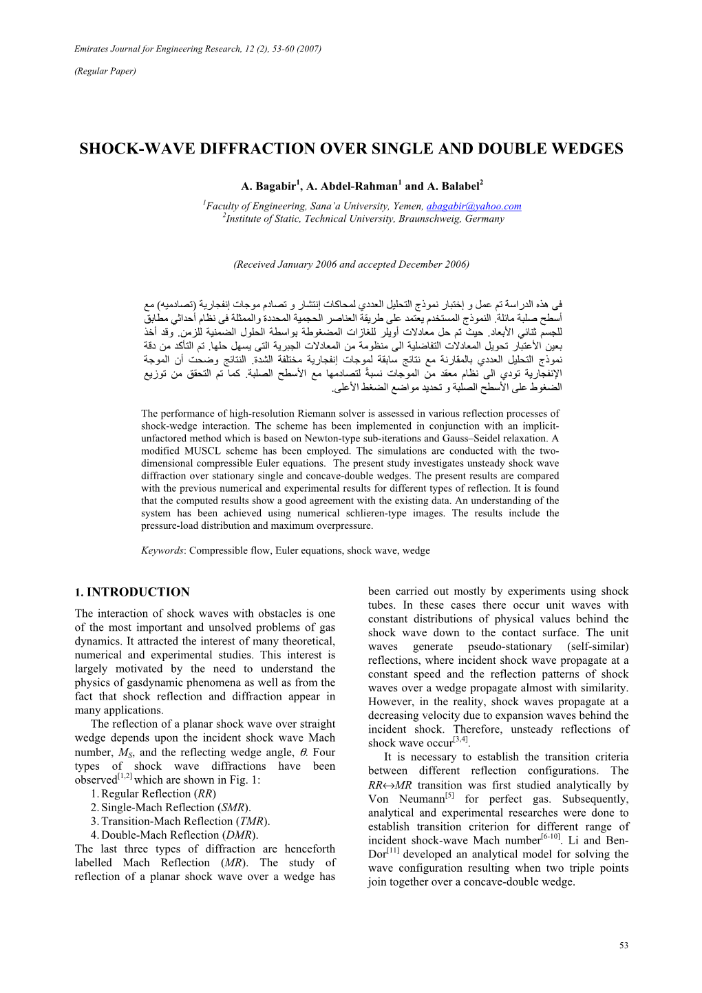 Shock-Wave Diffraction Over Single and Double Wedges