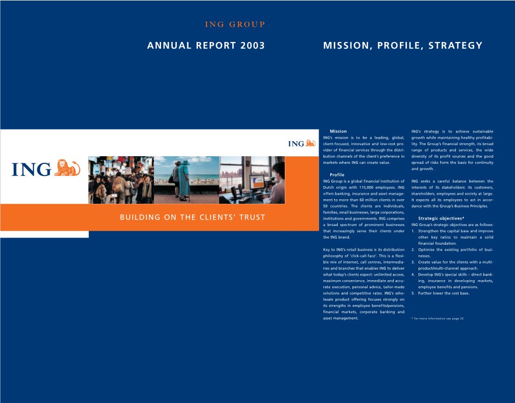 Mission, Profile, Strategy Annual Report 2003