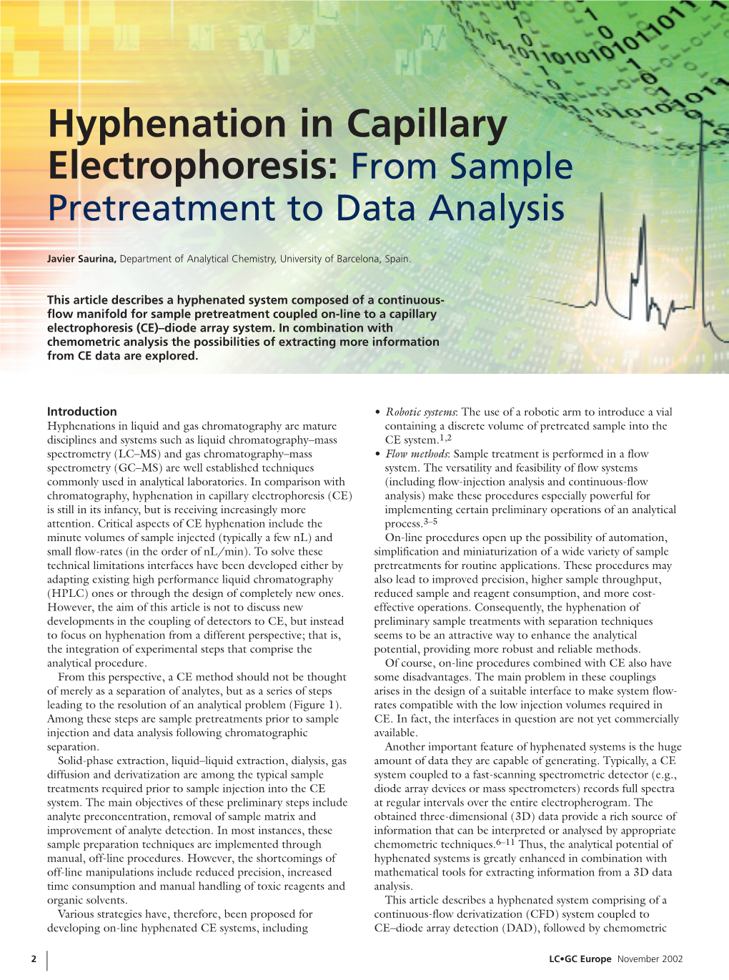 Hyphenation in Capillary Electrophoresis: from Sample Pretreatment to Data Analysis