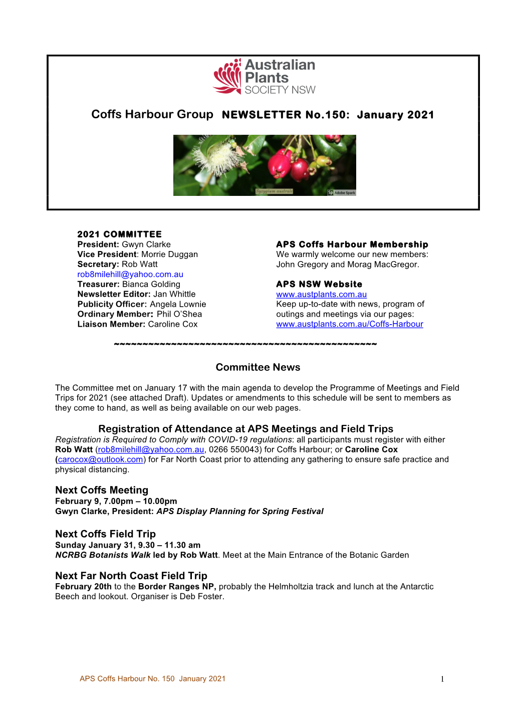 Coffs Harbour Newsletter 150.Pdf