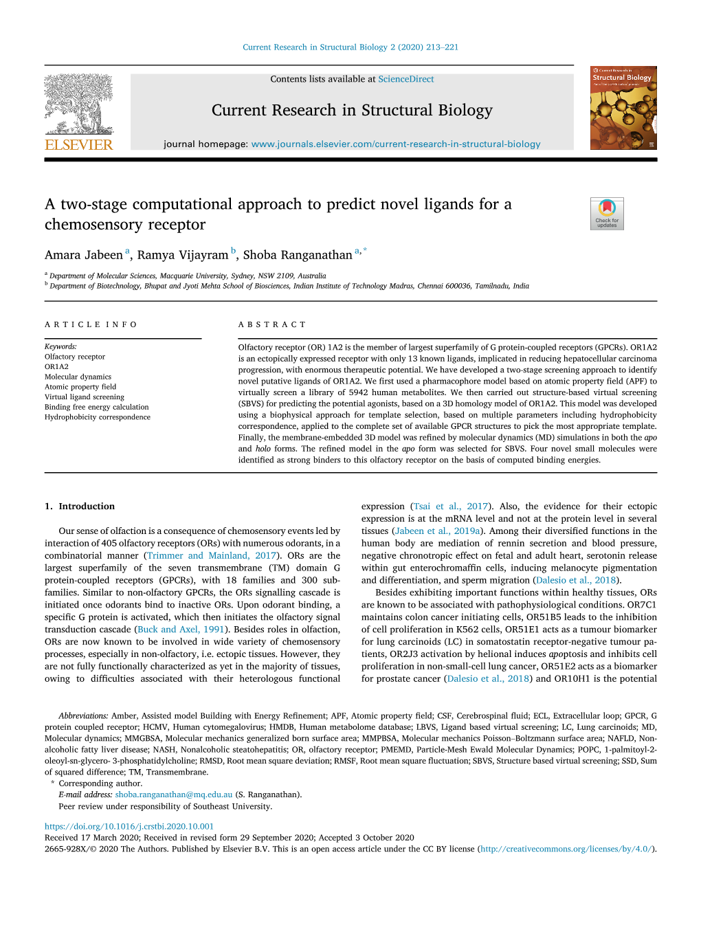 A Two-Stage Computational Approach to Predict Novel Ligands for a Chemosensory Receptor