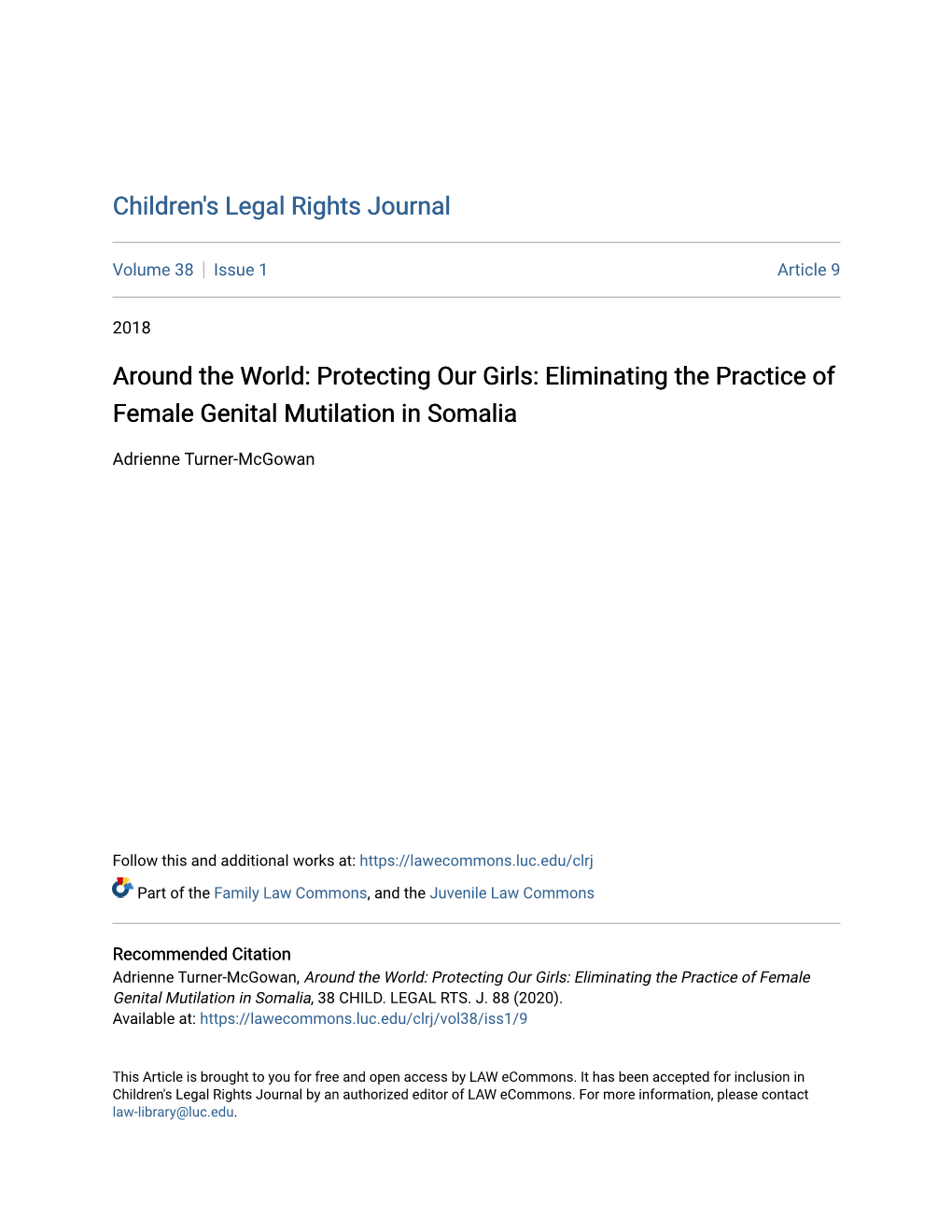 Eliminating the Practice of Female Genital Mutilation in Somalia