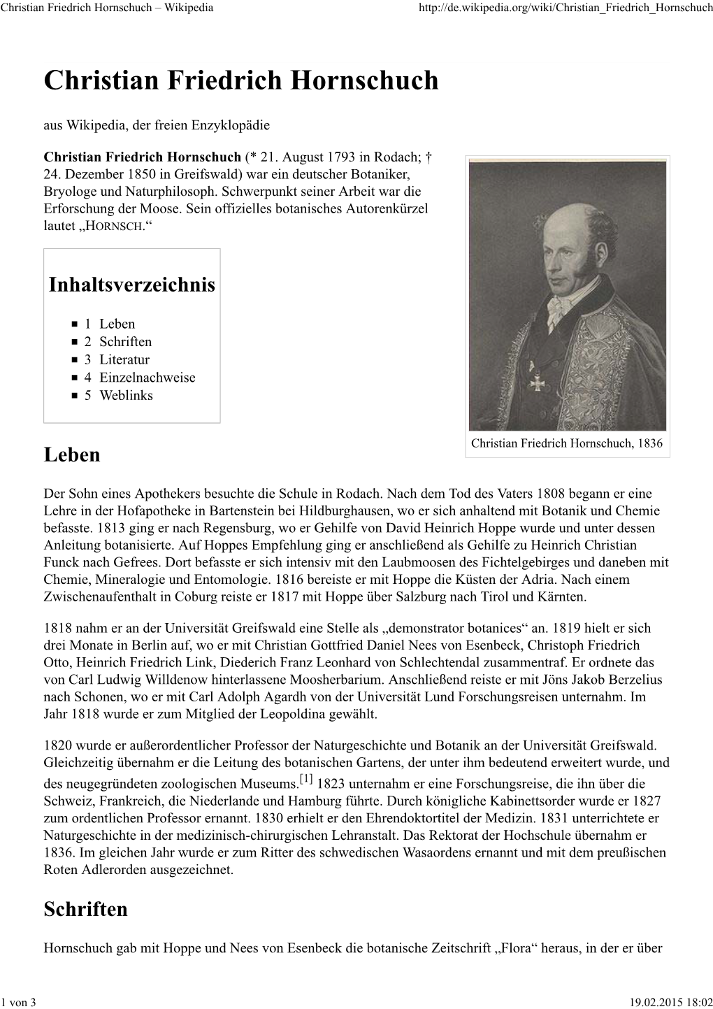 Christian Friedrich Hornschuch – Wikipedia
