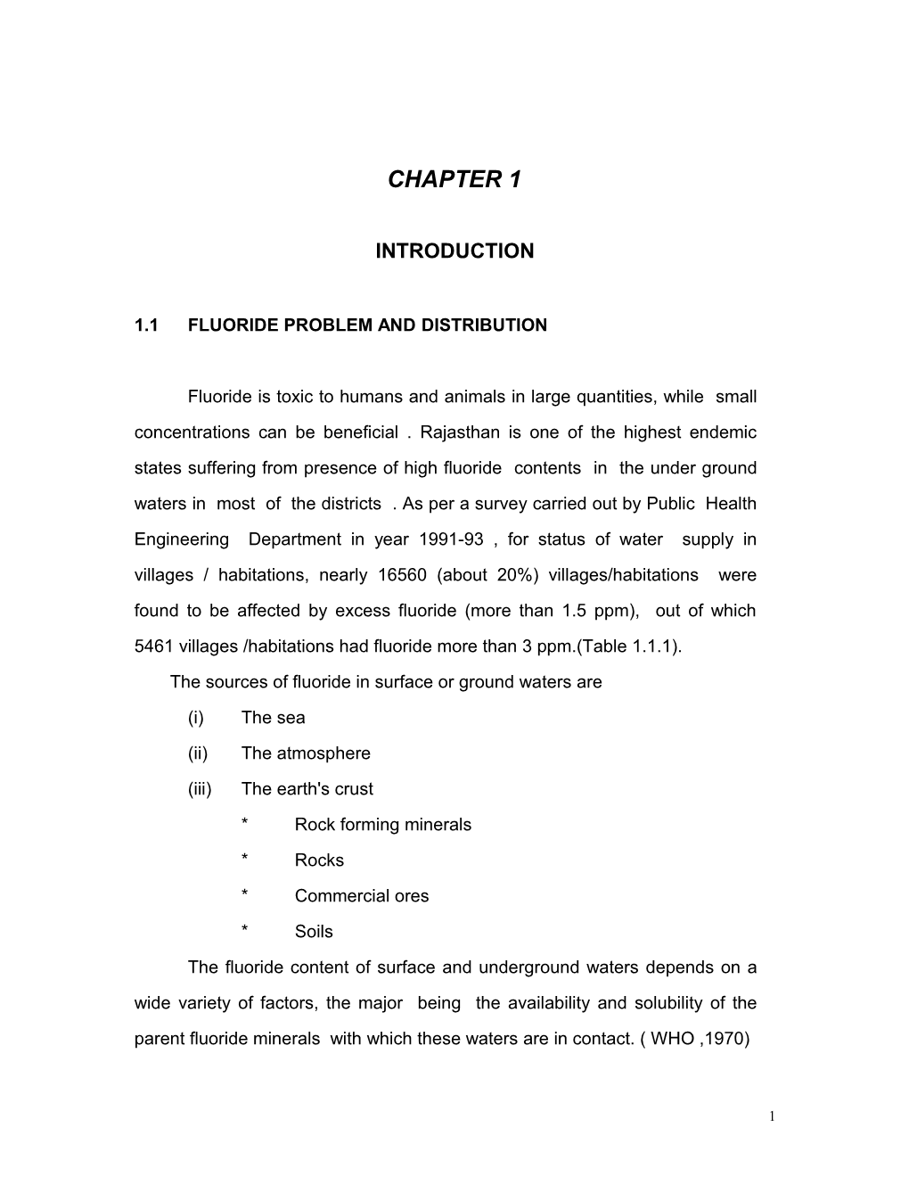 1.1 Fluoride Problem and Distribution