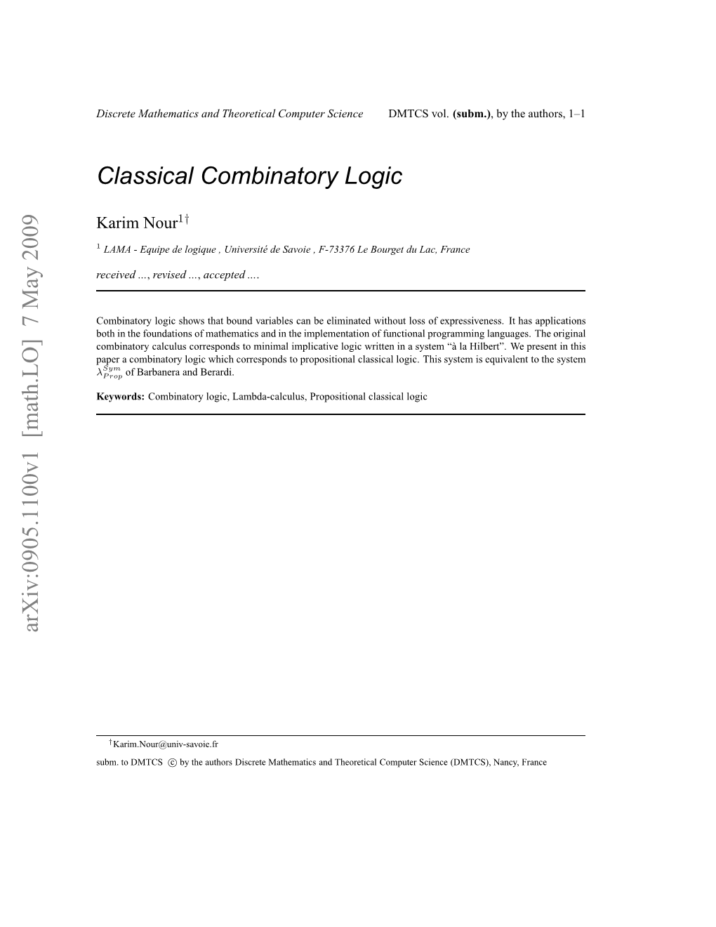 Classical Combinatory Logic 3