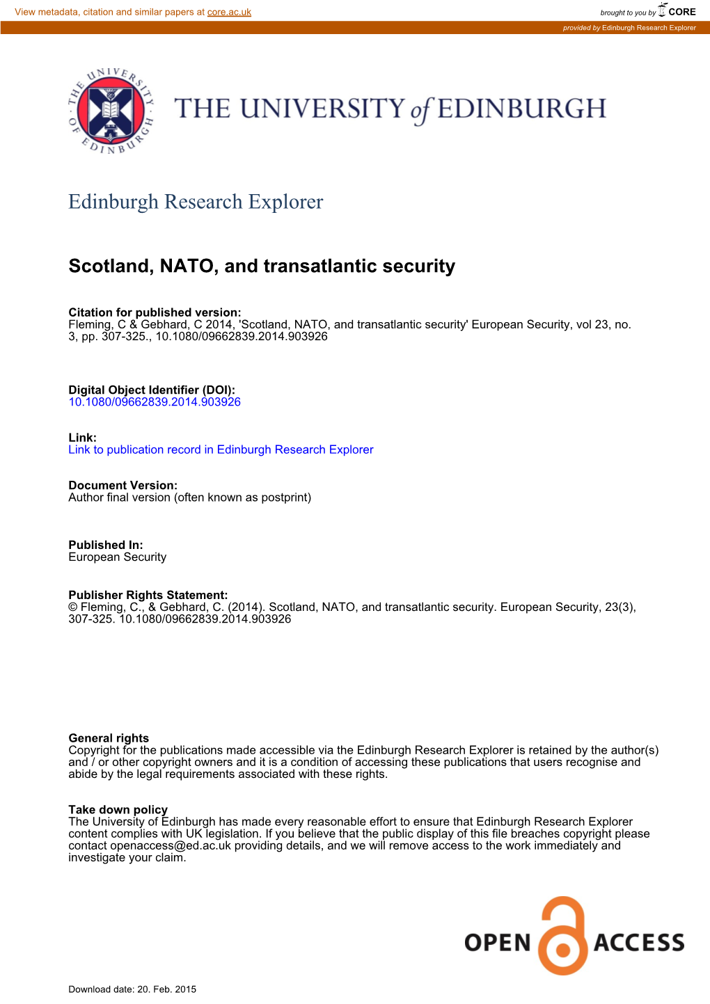 Edinburgh Research Explorer