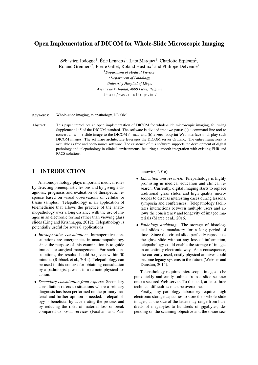 Open Implementation of DICOM for Whole-Slide Microscopic Imaging