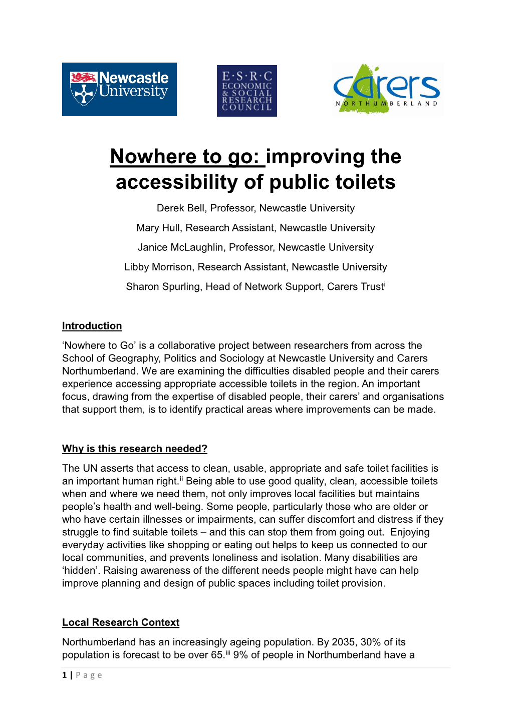 Improving the Accessibility of Public Toilets