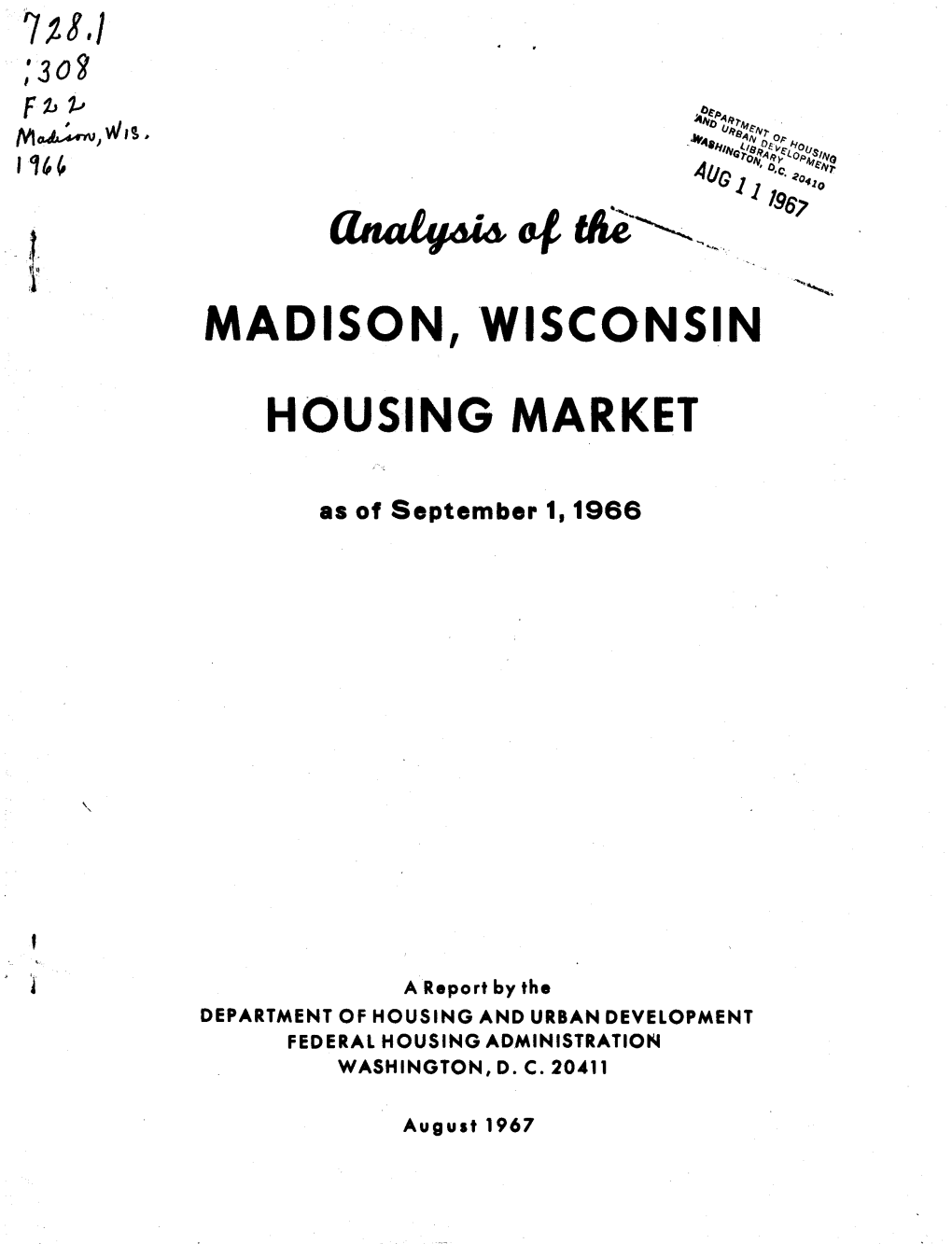 Analysis of the Madison, Wisconsin Housing Market