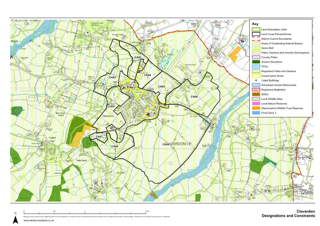 Claverdon Reproduced from Ordnance Survey Digital Map Data © Crown Copyright 2011