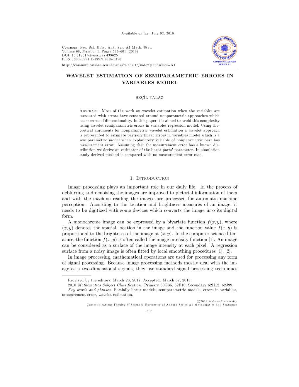 Wavelet Estimation of Semiparametric Errors in Variables Model