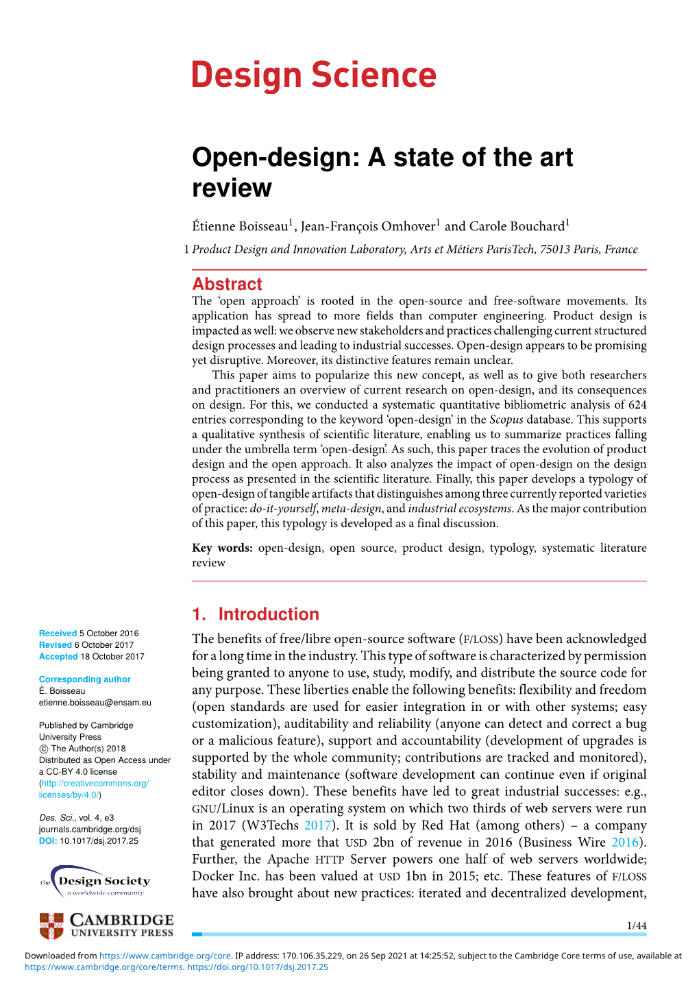 Open-Design: a State of the Art Review