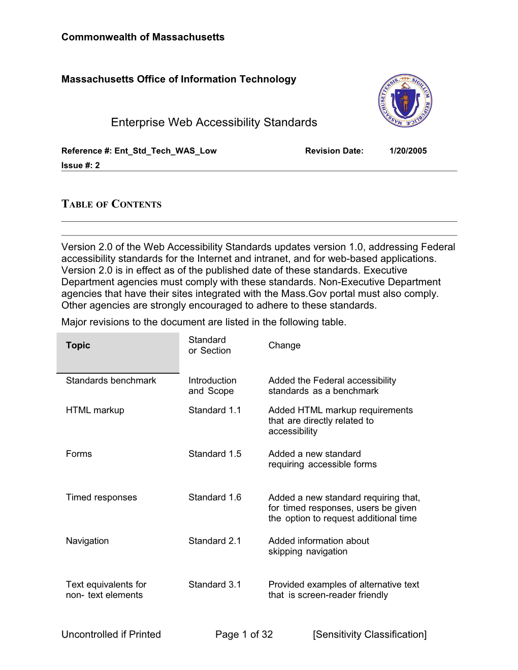 Enterprise Web Accessibility Standards