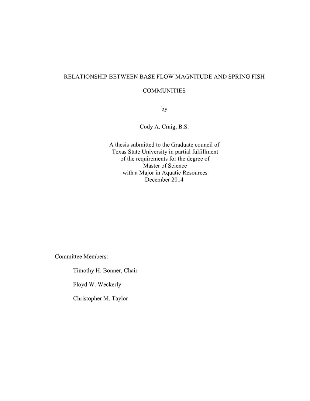 Relationship Between Base Flow Magnitude and Spring Fish