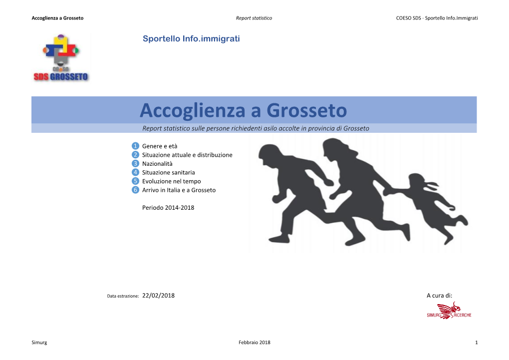 Accoglienza a Grosseto Report Statistico COESO SDS - Sportello Info.Immigrati