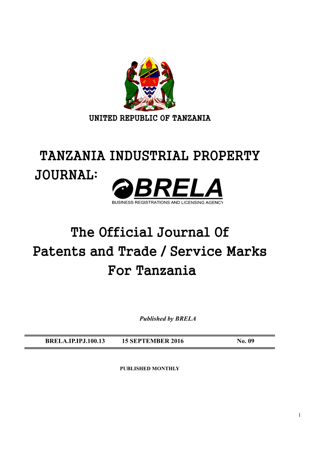 The Official Journal of Patents and Trade / Service Marks