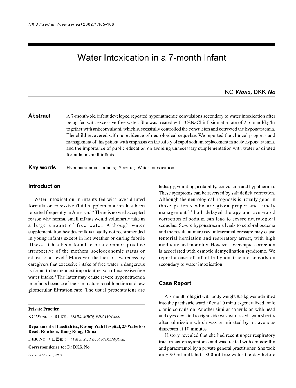 Water Intoxication in a 7-Month Infant