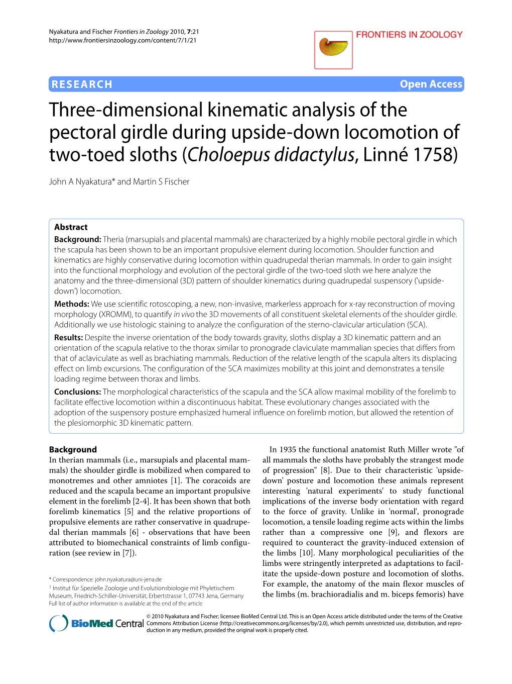 Three-Dimensional Kinematic Analysis of the Pectoral