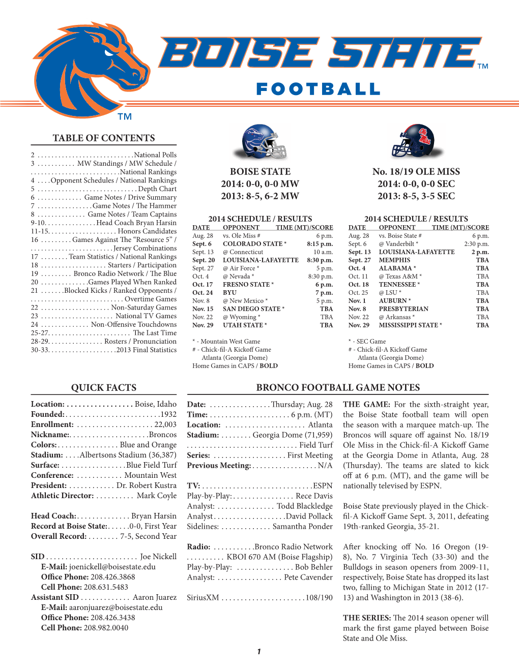 2014 FB Game Notes.Indd