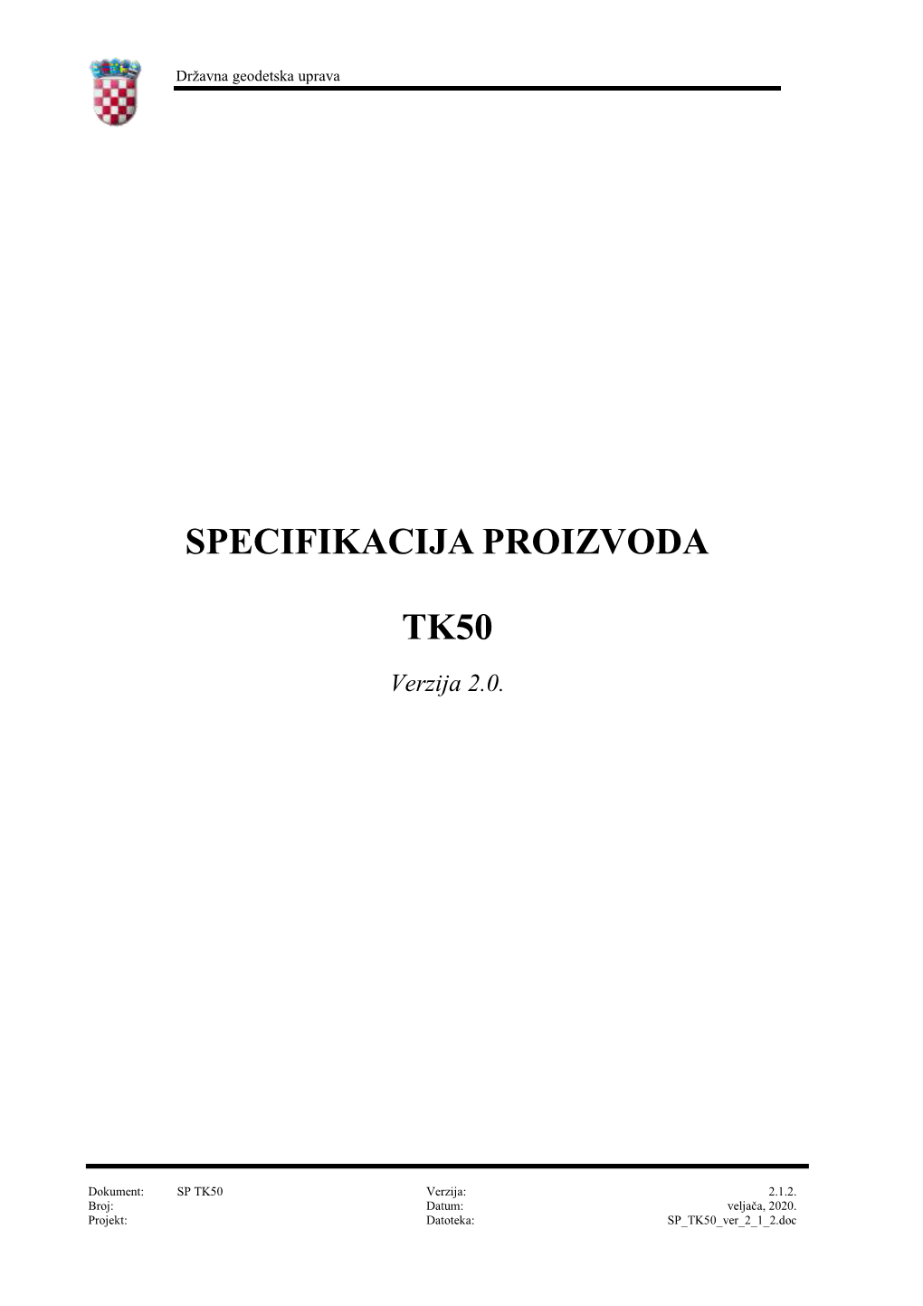 Specifikacije Proizvoda TK50