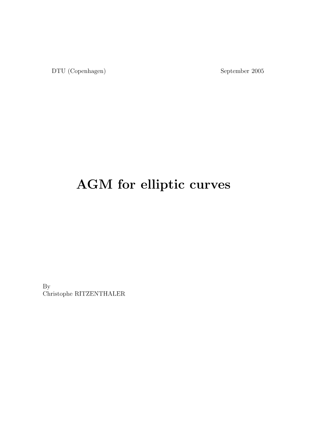 AGM for Elliptic Curves