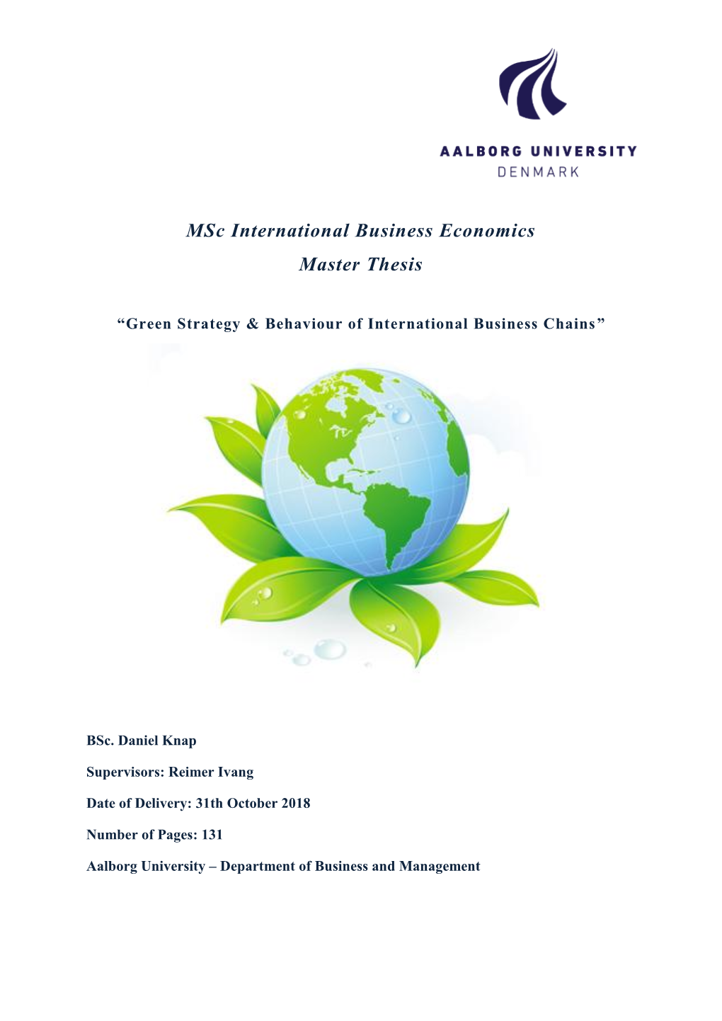 Msc International Business Economics Master Thesis