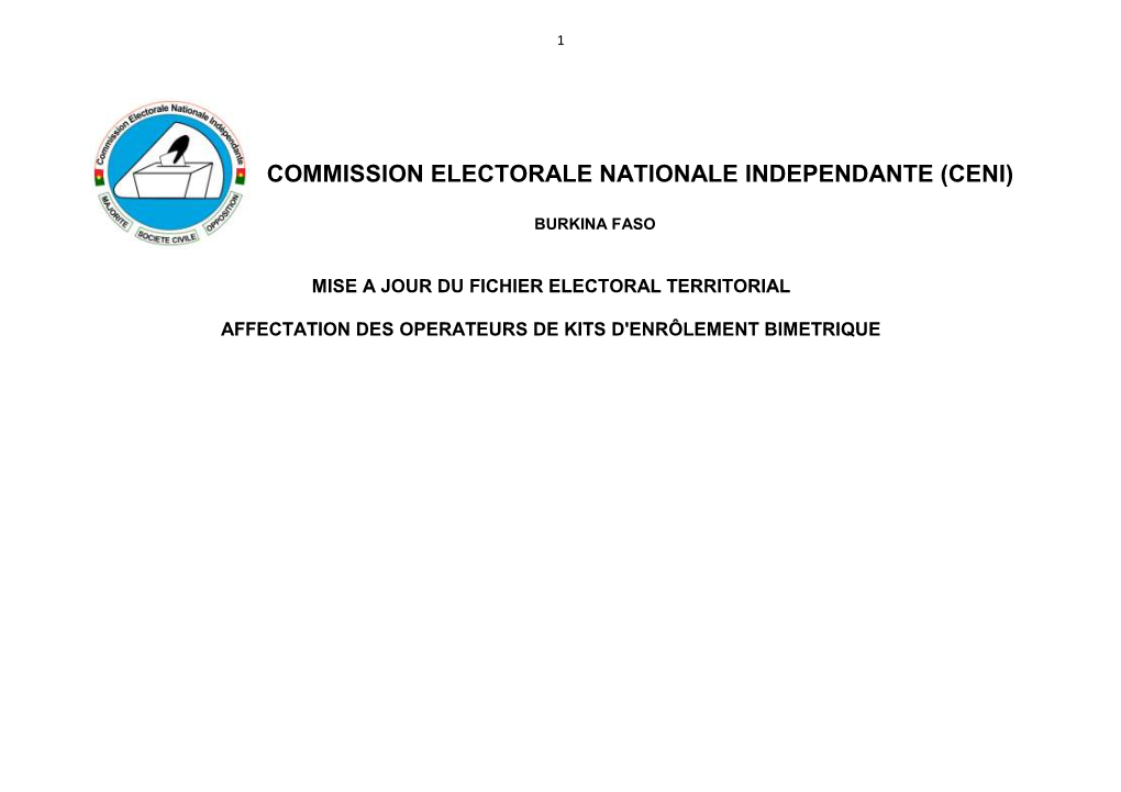 Commission Electorale Nationale Independante (Ceni)