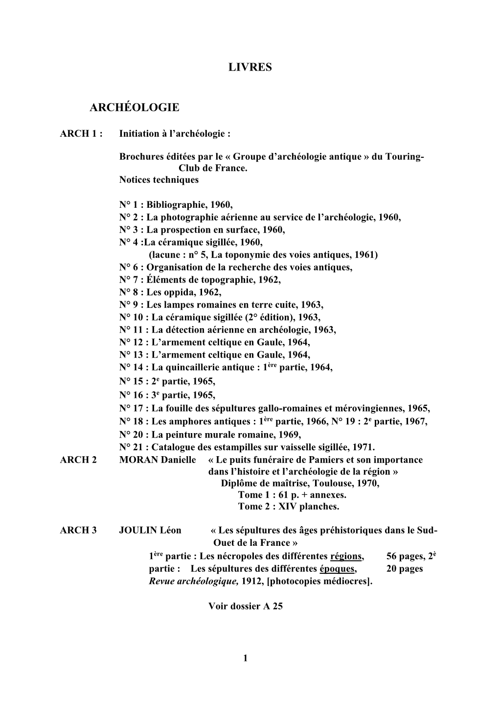 Livres Archéologie