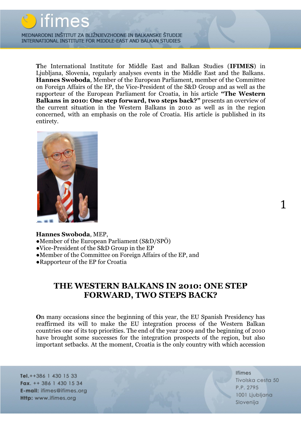 Article Hannes Swoboda