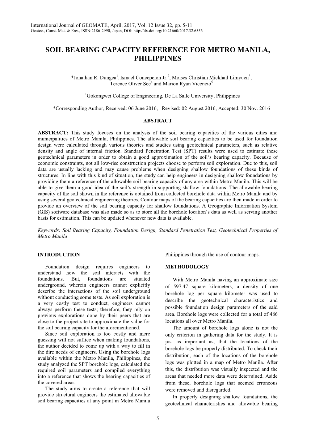 Soil Bearing Capacity Reference for Metro Manila, Philippines