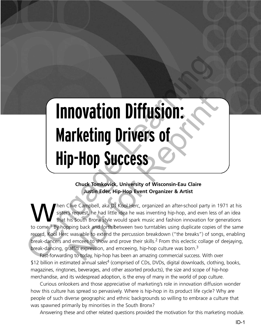 Innovation Diffusion: Marketing Drivers of Hip-Hop Success