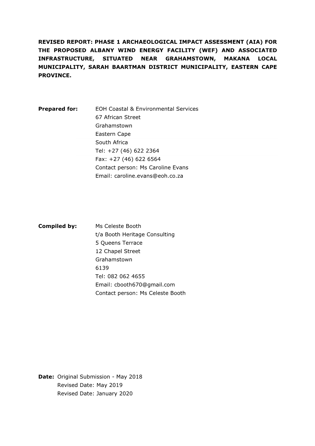 Heritage Impact Assessments 67