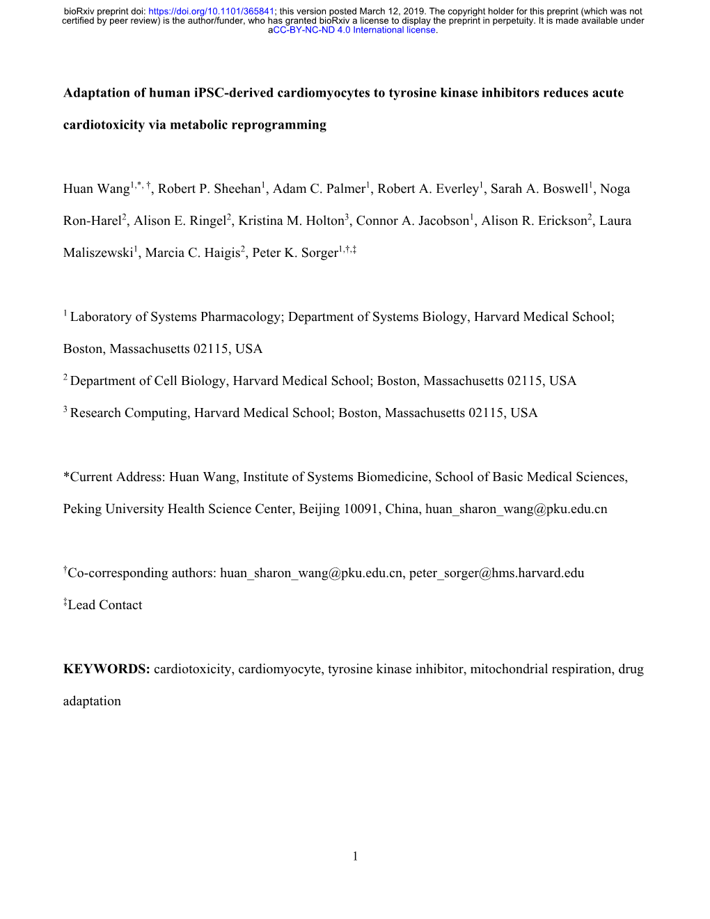 Adaptation of Human Ipsc-Derived Cardiomyocytes to Tyrosine Kinase Inhibitors Reduces Acute