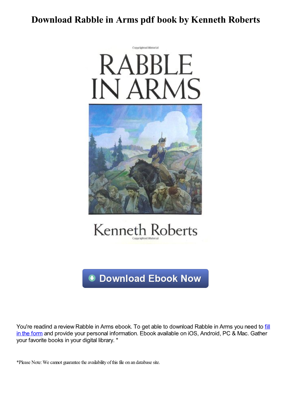 Download Rabble in Arms Pdf Book by Kenneth Roberts